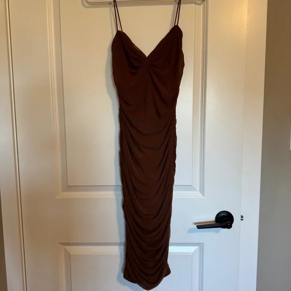 PARTHEA • RUCHED MESH BODYCON DRESS - Picture 3 of 7